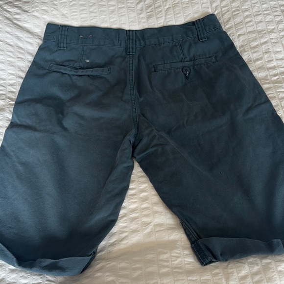 Blue Flat Front Knee-Length Shorts - Picture 4 of 4